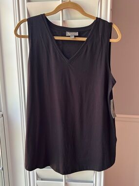 Style & Co. Black V-Neck Tank Top